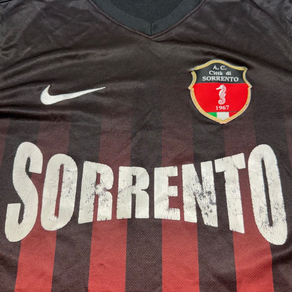 Nike AC Sorrento Jersey Red Black Striped Soccer Football Dri-Fit Mens Size M - Picture 2 of 8